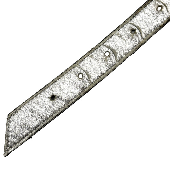 Vintage 80s 90s LEATHEROCK Silver Leather Dangle Buckle Jeweled Waist Belt 25-29 - Picture 12 of 15